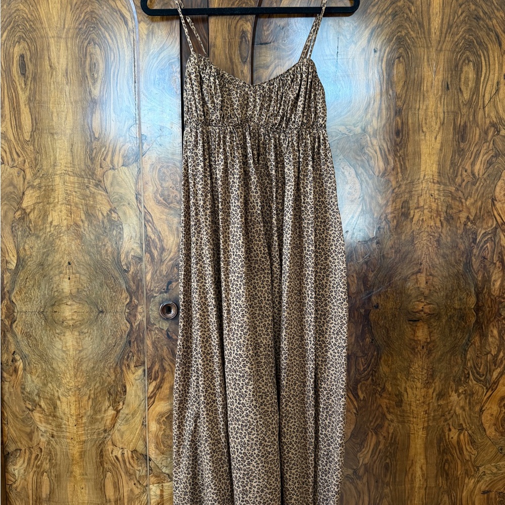 J. Crew Tan Leopard Print Maxi Dress
